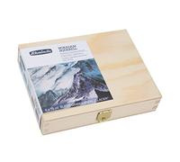 Schmincke - HORADAM® AQUARELL, Super Granulation Set Glacier, 5 x 15 ml tubes, 74 840 097, wooden box, very strong granulating colours, finest supergranulating watercolours