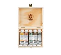 Schmincke Horadam Aquarell, Super Granulation Set Urban, 5 x 15 ml Tubes, 74 893 097, Wooden Box, Very Strong Granulating Colours, Finest, Super Granulating Watercolour Paints