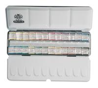 Schmincke Watercolour Set Horadam Finest (74 424) - 24 Half Pans, Large Metal Box