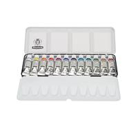 Schmincke - HORADAM® GOUACHE colour box compact metal box with 12 finest, strong gouache colours in 5 ml tubes, 72716097, painting set