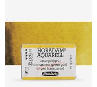 Schmincke : Horadam Watercolour Paint : Full Pan : Transparent Green Gold