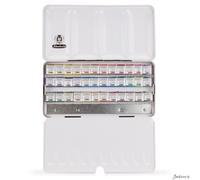 Schmincke - HORADAM AQUARELL paint box with 36 finest watercolours, 74436097, metal box, painting set, watercolours, 36 x 1/2 cells, space for 12 additional 1/2 cells