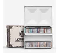 Schmincke - HORADAM® AQUARELL RETRO Line paint box with 8 finest watercolors, 74649097, metal box, painting set, 8 x 1/2 pans