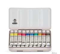 Schmincke - HORADAM® AQUARELL colour box, 10 x 15 ml tubes, basic assortment, 74510097, metal box, painting set, finest premium watercolours