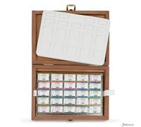 Schmincke Horadam Watercolour Paint Set Wooden Box 24 Full Pans For Artists