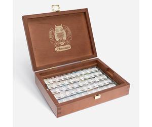 Schmincke : Horadam Watercolour Paint : Wooden Box : Supergranulation Set : 50 Half Pans