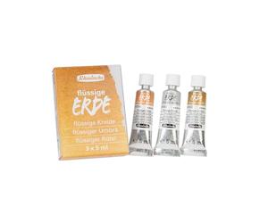Schmincke - Liquid Earth, Trio 3x 5 ml, 18 858 00, for painting, (pre-) drawing and underpainting, vegan