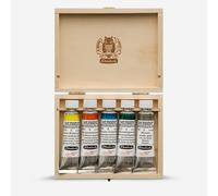 Schmincke : Mussini Oil Paint : Wooden Box Set : 5 x 15ml : Evan Woodruffe Selection