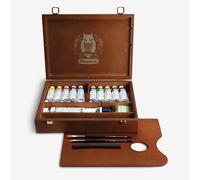 Schmincke : Norma Blue : Water Mixable Oil : Wooden Box : 11 x 35ml plus Palette & 2 Brushes