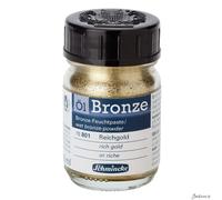 Schmincke - Oil bronze, rich gold, 50 ml, 15 801 024, for iridescent metallic effects on oil paintings, as well as pre-primed surfaces such as wood, metal, plaster