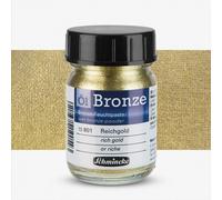 Schmincke - Oil bronze, rich gold, 50 ml, 15 801 024, for iridescent metallic effects on oil paintings, as well as pre-primed surfaces such as wood, metal, plaster