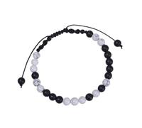 Schmuck Bracelet 6 mm Natural Stone Morse Code Woven Adjustable with Card for Him and Her, Elastic Bracelet for Men and Women - 20 cm Household faucets