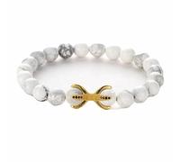 Schmuck Bracelets 8 mm White Turquoise Octopus with Zirconia for Him and Her, Partner Bracelet for Men and Women - 19 cm Household faucets