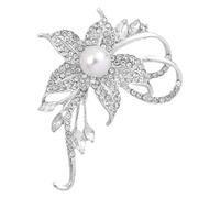 Schmuck Komplett Set Kristallperlen-Blumenbrosche, modische, schöne künstliche Strass-Blumenbrosche, geeignet für Partys, Tänze, Hochzeiten, Bankette, Elegante Damen und Mädchen (B, One Size)