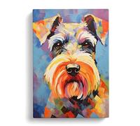 Schnauzer Abstract Art Canvas Print | Gallery Wrapped 30mm Frame Wall Art | 30x20 inches | Ready to Hang | Abstract Picture | Living Room Bedroom Lounge Office