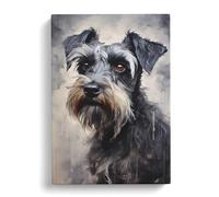 Schnauzer Art Informel Art Canvas Print | Gallery Wrapped 30mm Frame Wall Decor | 30x20 inches | Ready to Hang | Contemporary Picture | Living Room Bedroom Lounge Office