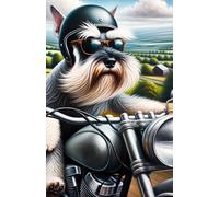 Schnauzer Biker Adventure 5"x8" Notepad with 200 Lined Pages on 100 Sheets