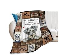 Schnauzer Blanket Dog Throw Blanket Cozy Fleece Flannel Plush Bedding Schnauzer Gifts for Women Men Boys Girls Adult for Couch Sofa Bed Decor 40"X50"