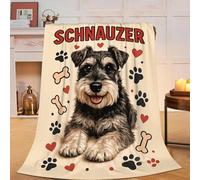 Schnauzer Blanket Super Soft Warm Fluffy Fleece Flannel Dog Animal Throw Blanket Cozy Fuzzy Plush Stuff Bedding Blankets Gifts for Women Kids Boys Girls Adults 50"X40"
