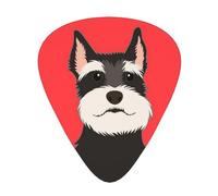 Schnauzer Buddy Dog,12 Pcs Guitar Pick,3 Different Thickness Plectrums for Acoustic Guitar Bass Ukulele (0.46mm 0.96mm 0.71mm)