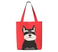 Schnauzer Buddy Dog,Reusable Grocery Bags Shopping Tote Bags Large Capacity Canvas Shoulder bag