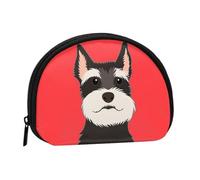 Schnauzer Buddy Dog, Women's Storage Bag Shell Makeup Bag Small Coin Purse Shell Change Pouch