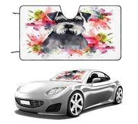 Schnauzer Car Windshield Sun Shade - Reflector Sunshade Offers Ultimate Protection for Car Interior, Cool Reflective Sun Blocker Fits Small Sedans, Mini SUVs 55"x30"
