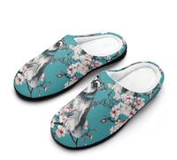Schnauzer Cherries Flower Men Slippers Warm Cotton | Women Non Slip Bedroom Home
