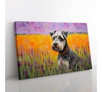 Schnauzer Colour Field Canvas Print for Living Room Bedroom Home Office Décor, Wall Art Picture Ready to Hang, 76x50 cm (30x20 Inch)