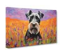 Schnauzer Colour Field No.2 Canvas Print | Gallery Wrapped 30mm Frame Wall Art | 30x20 inches | Ready to Hang | Modern Landscape Picture | Living Room Bedroom Lounge Office