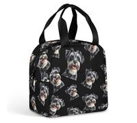 Schnauzer Cute Dog Trendy Lunch Bag Insulated Reusable Aluminum Foil Meal Lunchbox Pouch for Office Travel