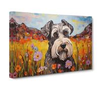 Schnauzer Dadaism Canvas Print | Gallery Wrapped 30mm Frame Wall Art | 30x20 inches | Ready to Hang | Modern Picture | Living Room Bedroom Lounge Office