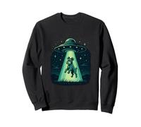 Schnauzer Dog Alien UFO Abduction Under Night Stars Sweatshirt