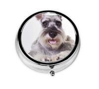 Schnauzer Dog CuteMeta Pill Box 3 Compartment Medicine Case,Portable Organizer