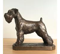 Schnauzer Dog Figurine In Solid Cold Cast Bronze Designed By David Geenty, Quality Dog Lover Home Decoration Animal Crackers Bronze One Size