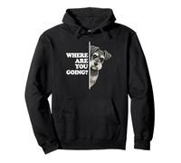 Schnauzer Dog Peeking Where Are You Going Funny Pullover Hoodie