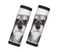Schnauzer Dog Pet, 2 Pcs Luggage Handle Wrap Grips, Comfort Soft Handle Covers Luggage Tag