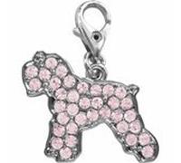 Schnauzer dog pink crystal charm