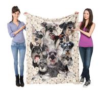 Schnauzer Dog Throw Blanket,Schnauzer Gifts for Dog Lovers,Soft Flannel Blanket Throw,Gift for Women Kid Girls Halloween Christmas 40"x50"