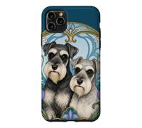 Schnauzer Dogs Art Nouveau Floral Pet Owner Case for iPhone 11 Pro Max