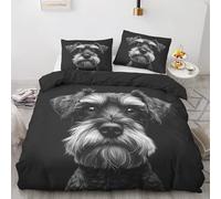 Schnauzer Duvet Cover King Size - Dog Bedding Set & Bedroom Decor, Reversible Quilt Cover and Pillowcases, Soft Brushed Microfiber Easy Care Bed Set with Zipper Closure G#-94