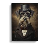 Schnauzer Gothic Art Canvas Wall Art Print 30x20 Inch
