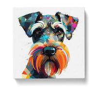 Schnauzer Graphic Art Canvas Print | Gallery Wrapped 30mm Frame Wall Art | 20x20 inches | Ready to Hang | Modern Picture | Living Room Bedroom Lounge Office