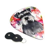 Schnauzer Guitar Picks 6-Pack - Pick Set (0.46mm / 0.71mm / 0.96mm) Suitable For Guitar And Ukulele Playing