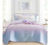 SCHNAUZER HOME Quilt Set Full Queen Size 3 Piece, Bailey Pattern Printed Bedding Coverlet Set, Lightweight Soft Reversible Bedspread Sets for All Season (1 Quilt & 2 Pillow Shams)