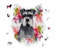 Schnauzer Jigsaw Puzzle 175PCS Wolf Head Design Puzzle Wooden Jigsaw Puzzles for Adults Families