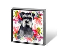 Schnauzer Lapel Pin, Metal Square Lapel Pins, Fashion Badge for Shirts, Jackets, Hats