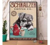 Schnauzer Metal Tin Sign Schnauzer Coffee Co.The Best Drink Of All Funny Poster Cafe Restaurant Living Room Kitchen Bathroom Home Art Wall Decoration Plaque Gift…