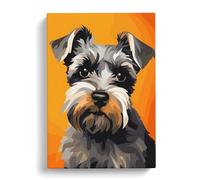 Schnauzer Minimalism Art No.4 Canvas Print | Gallery Wrapped 30mm Frame Wall Art | 30x20 inches | Ready to Hang | Minimalist Picture | Living Room Bedroom Lounge Office