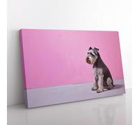 Schnauzer Minimalism Canvas Print for Living Room Bedroom Home Office Décor, Wall Art Picture Ready to Hang, 76x50 cm (30x20 Inch)